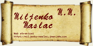 Miljenko Maslać vizit kartica